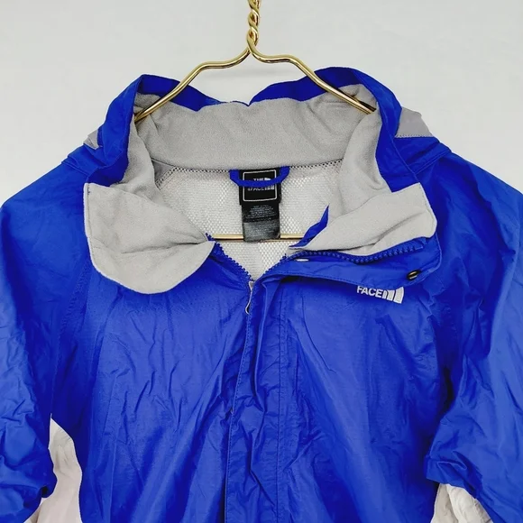 The North Face Blue White Hooded Rain Jacket P2502 - Picture 2 of 10
